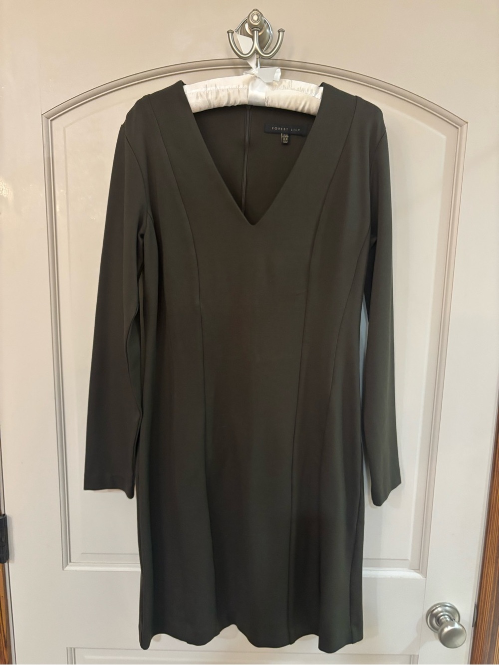 Forest Lily Olive V-Neck Long Sleeve Dress